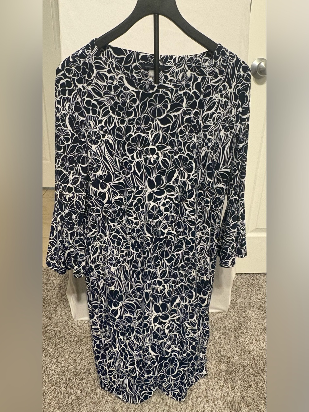 Tommy Hilfiger Navy & White Floral Sheath Dress